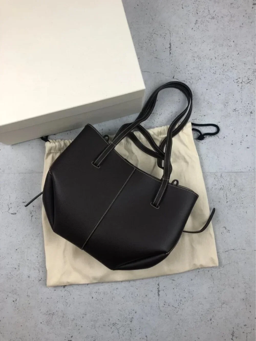 Polene Cyme Mini Black Leather Tote ✨